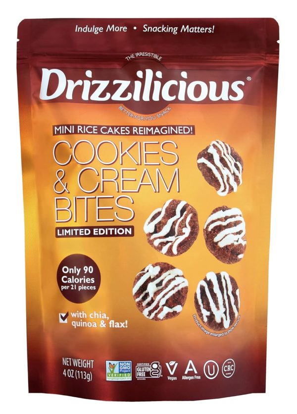 Drizzilicious Mini Rice Cakes Cookies & Cream 4oz 12ct